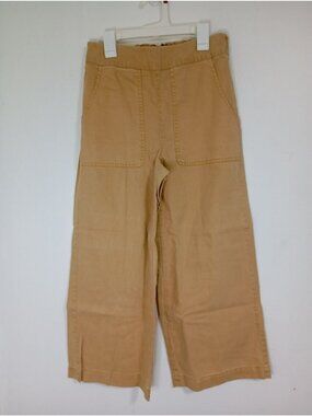 Nicole Miller Womens Tan Wide-Leg Cropped Pants Size 2 Denim